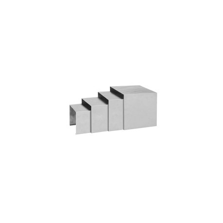 18/8 Stainless Steel 4-Piece Set Display Risers Raiser Height: 5 1/2 & 6 5/8 & 7 7/8 & 9