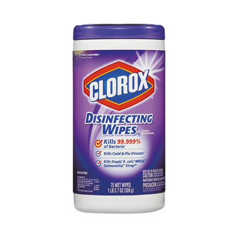 CLOROX DISINFECTING WET WIPES LAVENDER SCENT CLOTH 7 X 8 75 SHEETS EACH CANISTERS