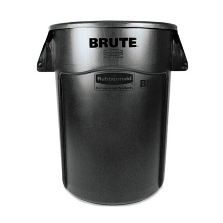 Rubbermaid Commercial Brute Vented Trash Receptacle Round 44 gal Black