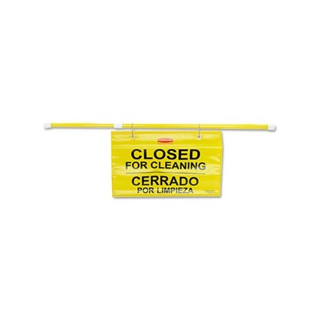Rubbermaid Commercial Site Safety Hanging Sign *CLOSED* 50 x 1 x 13 Multi-Lingual Yellow
