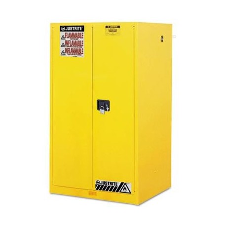 JUSTRITE Sure-Grip EX Standard Safety Cabinet 34w x 34d x 65h Yellow