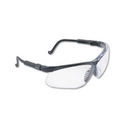 Honeywell Uvex Genesis Wraparound Safety Glasses Black Plastic Frame Clear Lens