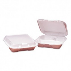 GEN Foam Hinged Carryout Container 1-Comp White
