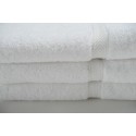 Oxford Gold Dobby BATH TOWELS 24 X 50 14.00lbs 86% Cotton Ringspun 14% Polyester with 100% cotton Loops Cam Border WHITE