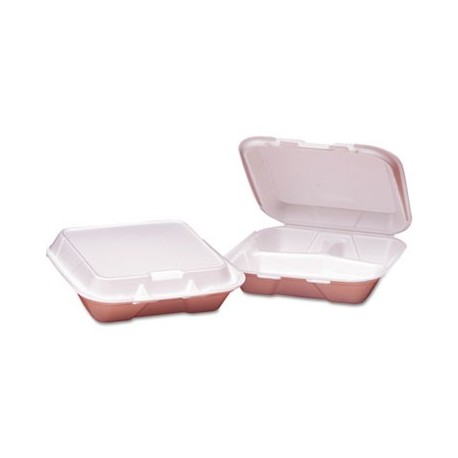 GEN Foam Hinged Carryout Container 3-Comp White