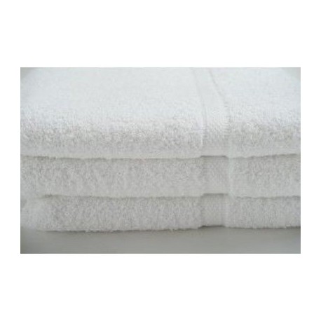 Pool Towels WHITE 24 X 48 W/ Blue Center Stripe 100% Cotton Oxford Bronze (CLASSIC) 10S