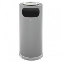 Rubbermaid Commercial Metallic Series Ash & Trash Waste Receptacle 15 gal Grey with Chrome Trim