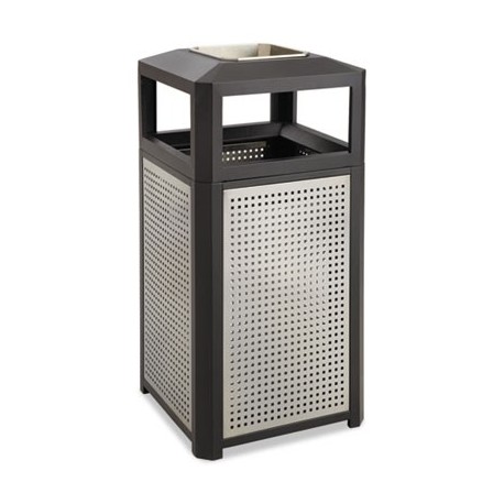 Safco Ashtray-Top Evos Series Steel Waste Container 15gal Black