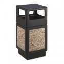 Safco Canmeleon Side-Open Receptacle Square Aggregate/Polyethylene 38gal Black