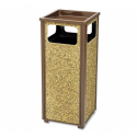Aspen Outdoor Sand Urn/Litter Receptacle Square Steel 12 gal Brown