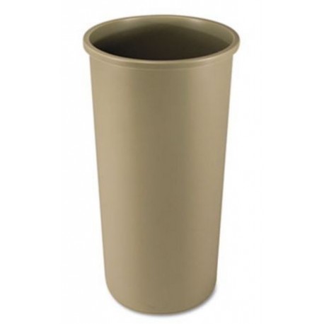 Rubbermaid Commercial Untouchable Waste Container Round Plastic 22gal Beige