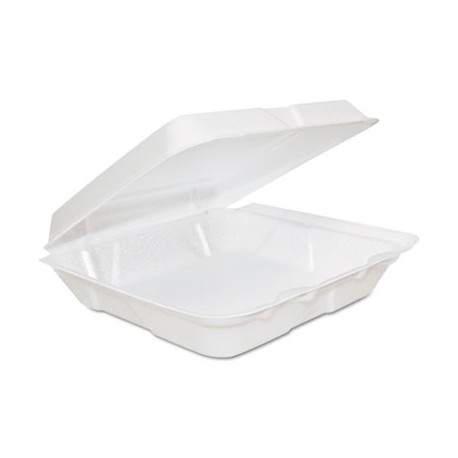 Dart Foam Hinged Lid Containers 8 x 8 x 2 1|4 White