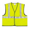 Class 2 Safety Vest Fluorescent Lime with Silver Stripe Polyester 2X-Large