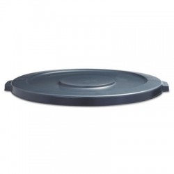 Boardwalk Lids for 44-Gal Waste Receptacles Flat-Top Round Plastic Gray