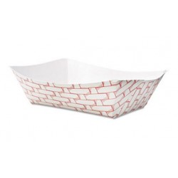 Paper Food Baskets 3lb Capacity Red and White