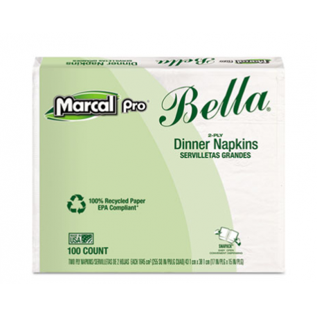 Marcal PRO 100% Premium Recycled Bella Dinner Napkins 15 x 17 White