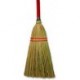 BLENDED STRAW TOY BROOM RED HEADBAND 24 RED WOODEN HANDLE