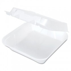 Genpak Snap-It Vented Foam Hinged Container White 8-1|4 x 8 x 3