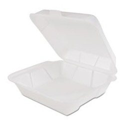 Genpak Snap-it Hinged Carryout Container Foam 1-Compartment Small White 8 1|4 x 7 x 2 3|4