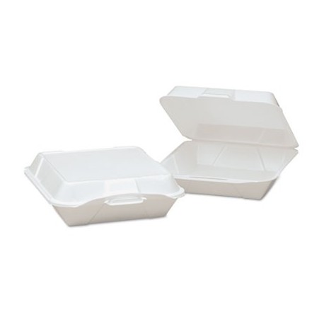 Genpak Foam Hinged Container 1-Compartment Jumbo 10-1|3x9-1|3x3 White