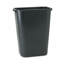 Rubbermaid Commercial Deskside Plastic Wastebasket Rectangular  Black