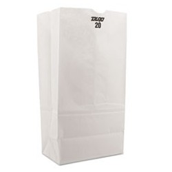 General 20 Paper Grocery Bag 40 lbs White Standard 8 1|4 x 5 5|16 x 16 1|8