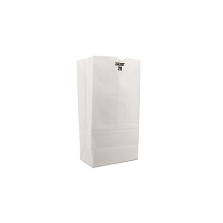 General 20 Paper Grocery Bag 40 lbs White Standard 8 1|4 x 5 5|16 x 16 1|8