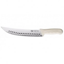 9 1|2 Hollow Ground Cimeter Knife White Polypropylene Handle