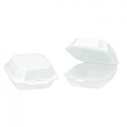 Genpak Foam Hinged Container Sandwich 5.125 x 5.33 x 2.75 White