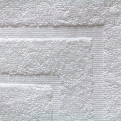 Oxford Gold Dobby BATH MATS 22 X 34 WHITE 86% Cotton Ringspun 14% Polyester with 100% cotton Loops Dobby Border