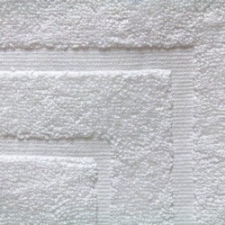 Oxford Regale BATH MATS 22 X 34 WHITE 100% Cotton Ringspun Dobby Border & Dobby Hemmed