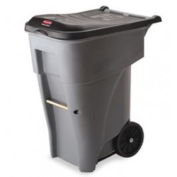 RUBBERMAID BRUTE ROLLOUT H-DUTY WASTE CONTAINER SQUARE POLYETHYLENE 65