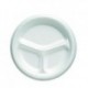 Genpak Foam Dinnerware Plate 3-Comp 8 7|8 dia White