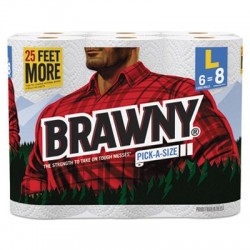 Brawny Pick-A-Size Perforated Roll Towel 2-Ply 11 x 47 ft White 564 Per Roll