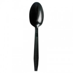 Boardwalk Heavyweight Polypropylene Cutlery Teaspoon Black