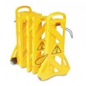 Rubbermaid Commercial Portable Mobile Safety Barrier Plastic 13ft x 40 Yellow