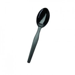 SmartStock Plastic Cutlery Refill Spoons Black