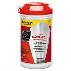 Sani Professional Table Turners No-Rinse Sanitizing Wipes White 95/Container