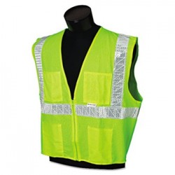 ANSI Class 2 Deluxe Style Vests Mesh Lime Silver DLX Medium Large