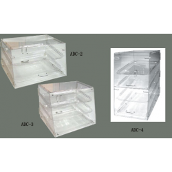 Acrylic Display Case 4-Tray Front & Rear Doors 14 x 24 x 24