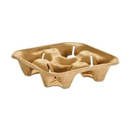 Chinet StrongHolder Molded Fiber Cup Tray 8-32oz Four Cups