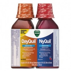 Vicks DayQuil and NyQuil Cold & Flu Liquid Combo Pack 12 oz Day 12 oz Night