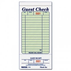 Rediform Guest Check Book 3 3/8 x 6 1/2 Tear-Off at Bottom 50/Book