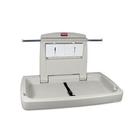 RUBBERMAID COMMERCIAL HORIZONTAL STURDY STATION 2 BABY CHANGING TABLE PLATINUM