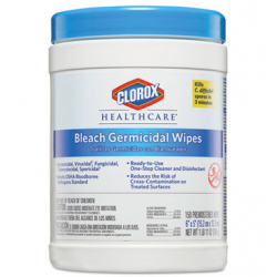 CLOROX HEALTHCARE BLEACH GERMICIDAL WIPES 6 X 5 UNSCENTED (150 WIPES)