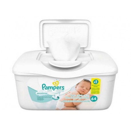 Pampers Sensitive Baby Wipes White Cotton Unscented
