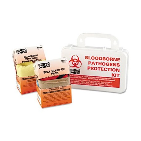 Pac-Kit Small Industrial Bloodborne Pathogen Kit Plastic Case 4.5H x 7.5W x 2.75D