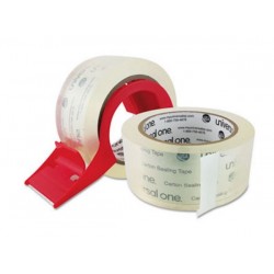Universal Heavy-Duty Acrylic Box Sealing Tape with Disp 48mm x 50m 3 Core Clear