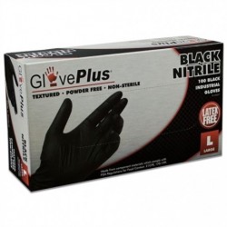 Gloveplus Powder Free Black Nitrile 5-6 mil (Large)