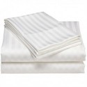 Oxford Super Deluxe Linen STANDARD 42 X 36 Pillow Case - with 3 Hem 60% Cotten/ 40% Polyester TC250 WHITE 0.5cm Satin Stripe